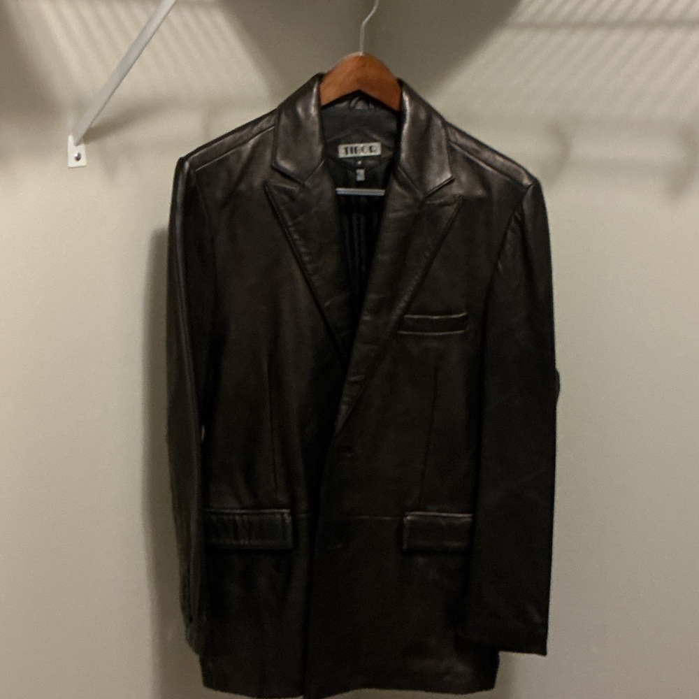 Men's soft Black Leather Blazer